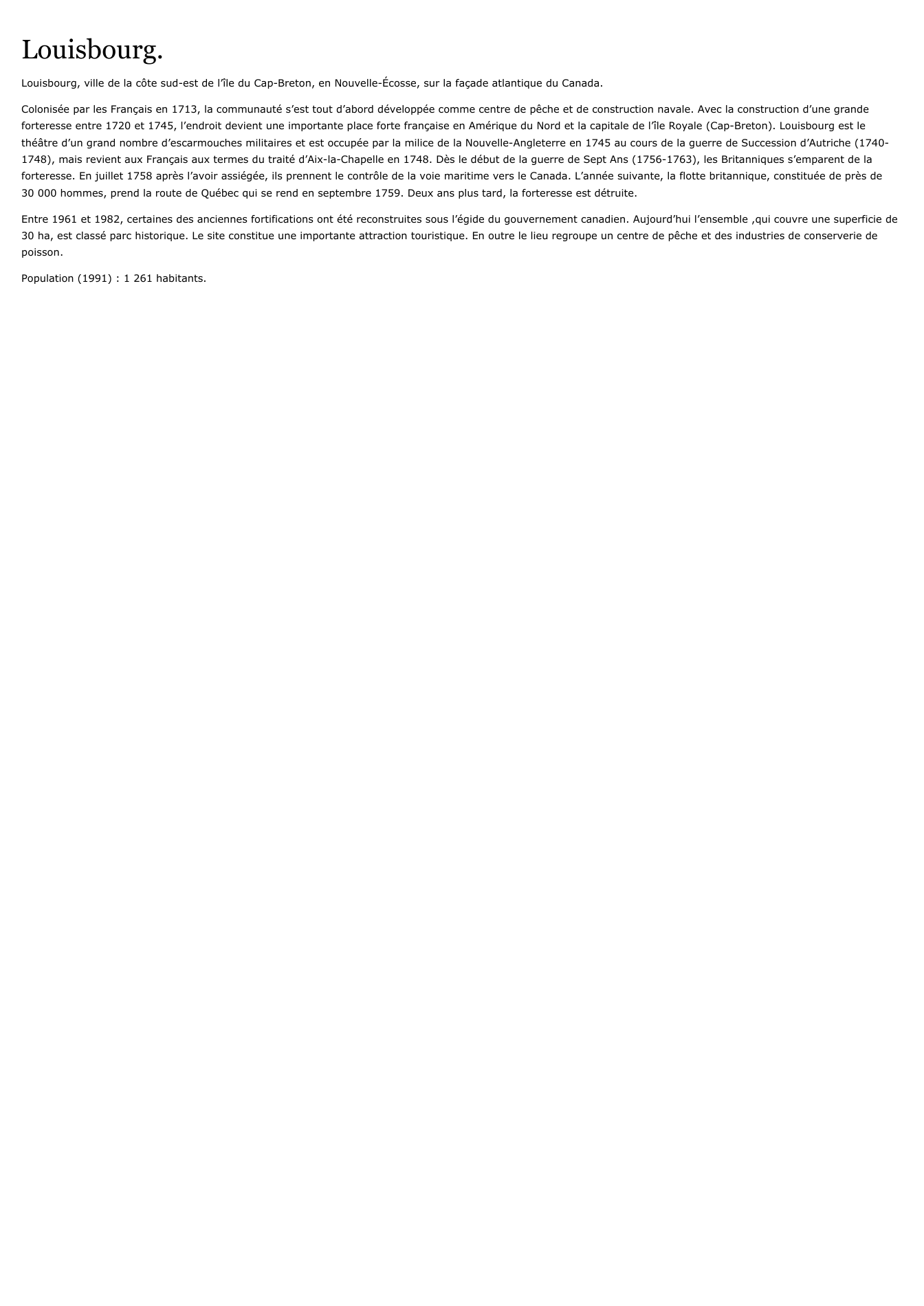 Prévisualisation du document Louisbourg.