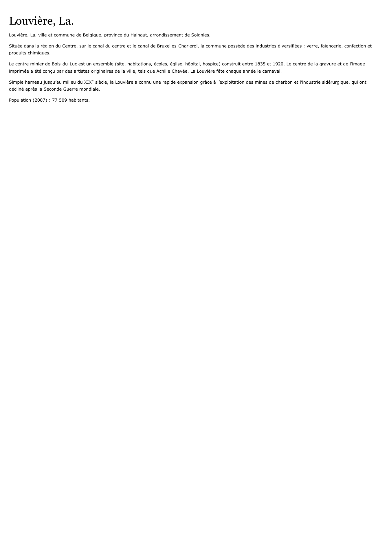 Prévisualisation du document Louvière, La.