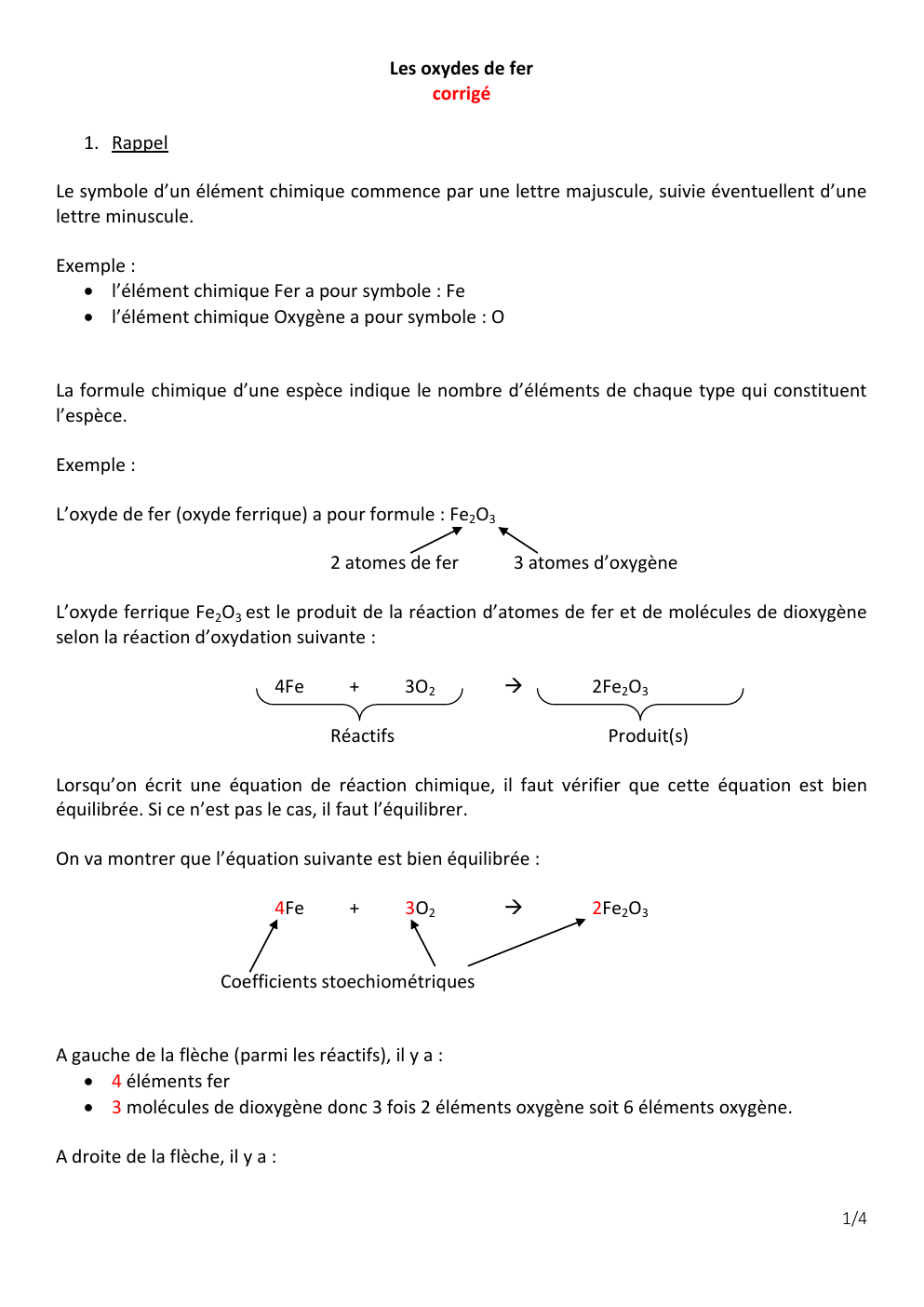 Prévisualisation du document L'oxydation du fer corrigé