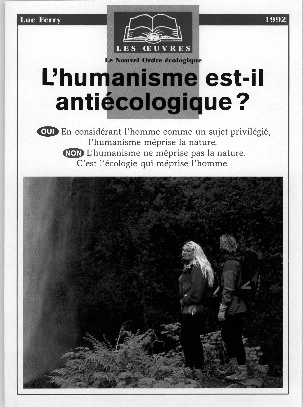 Prévisualisation du document Luc Ferry: Le Nouvel Ordre écologique.