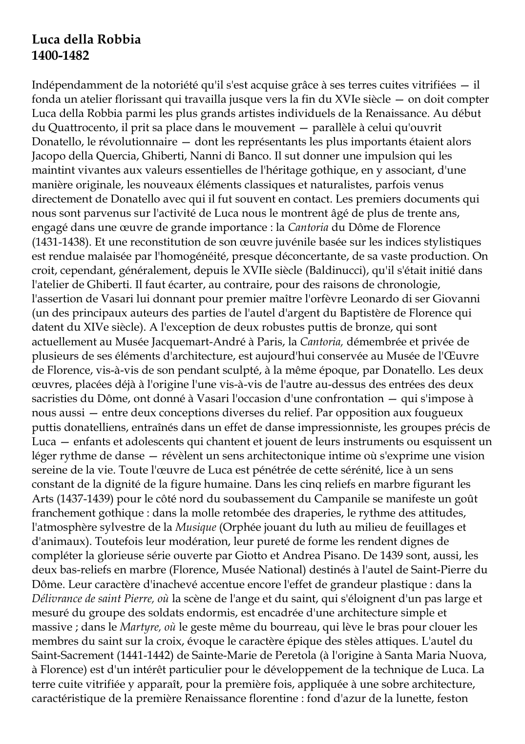 Prévisualisation du document Luca della Robbia1400-1482Indépendamment de la notoriété qu'il s'est acquise grâce