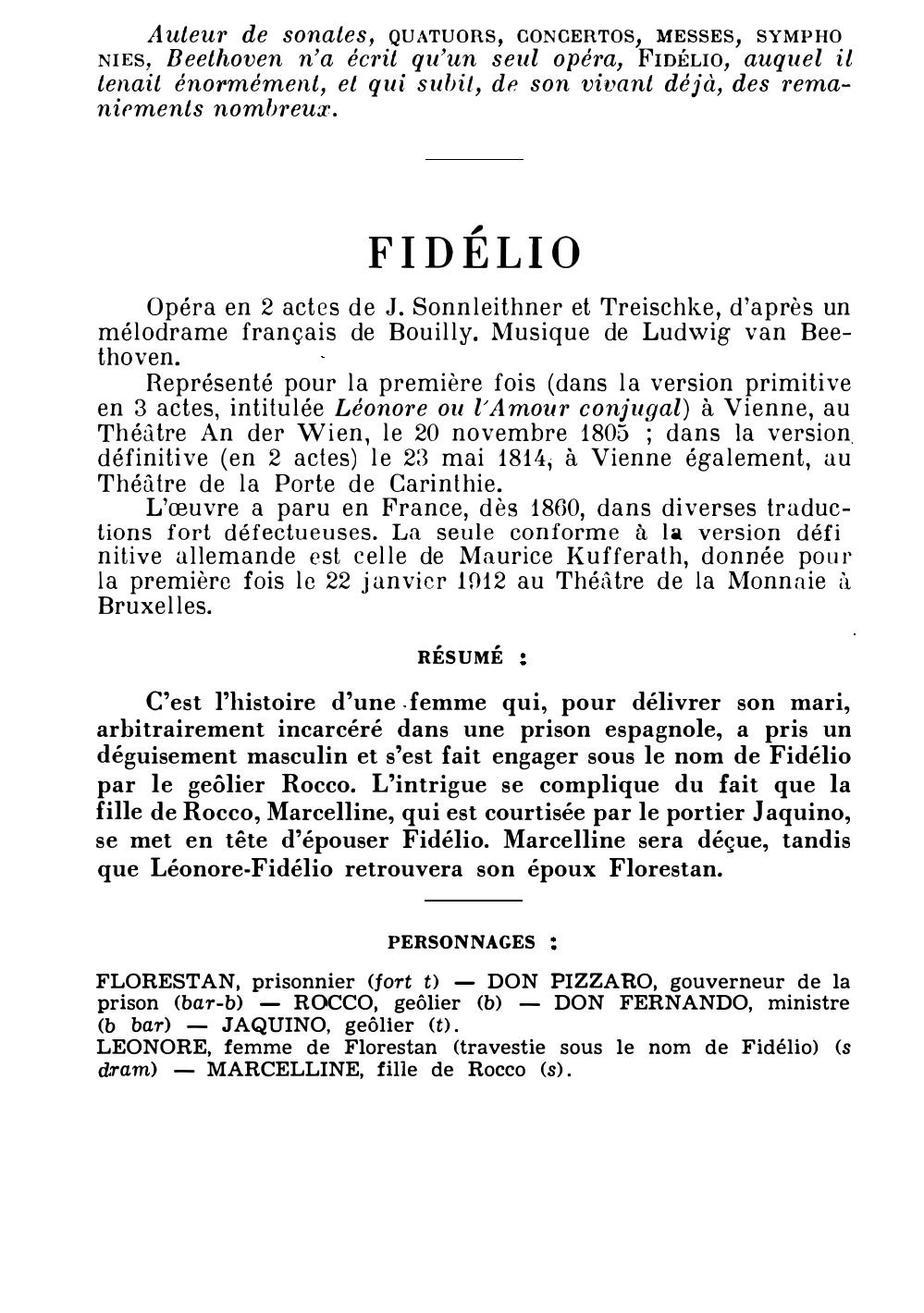 Prévisualisation du document Ludwig van BEETHOVEN : FIDÉLIO (résumé et analyse de l’œuvre – Répertoire lyrique)