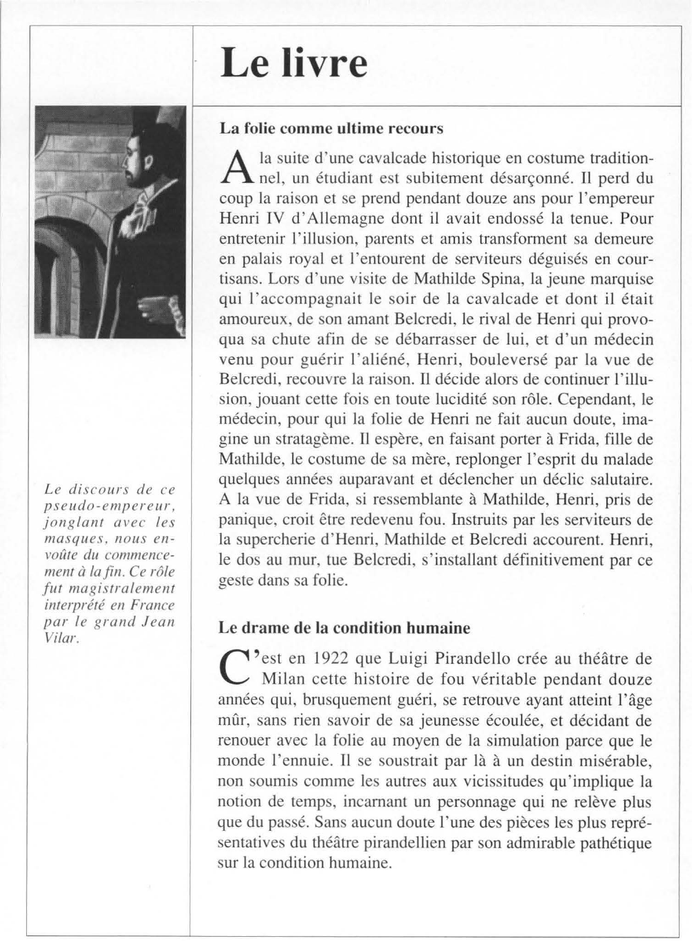 Prévisualisation du document Luigi PIRANDELLO : Henri IV