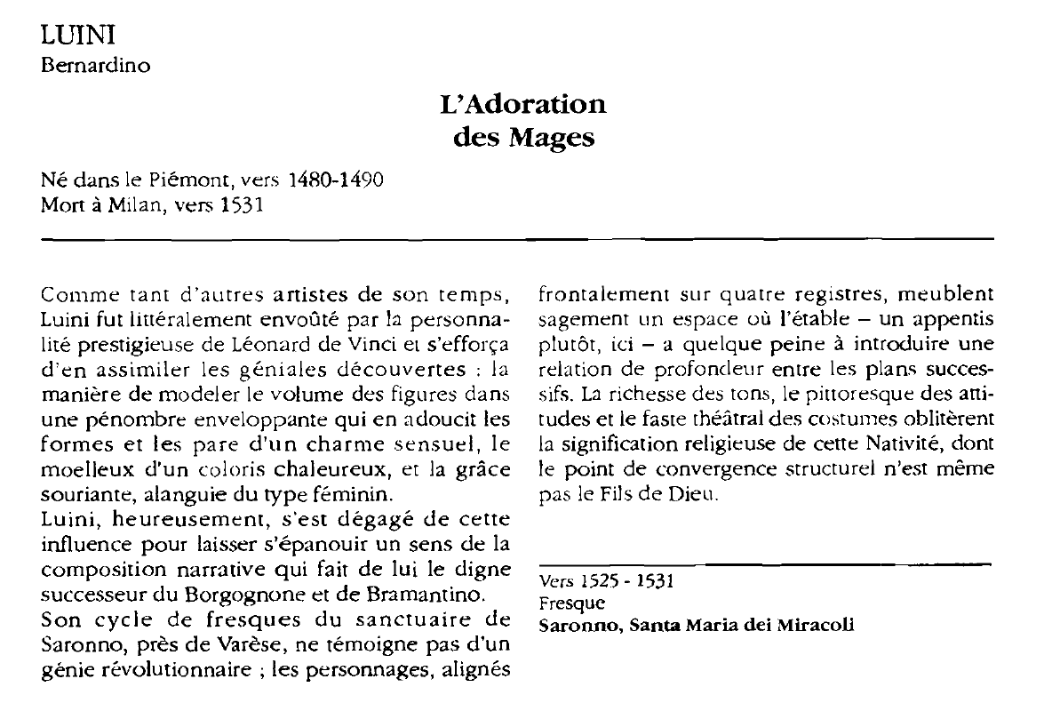 Prévisualisation du document LUINI Bernardino : L'Adoration des Mages