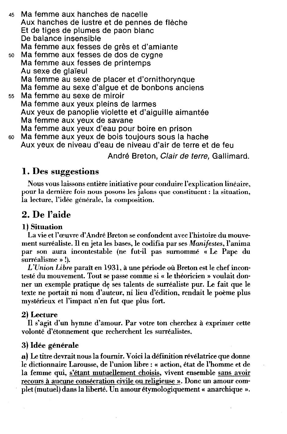 Prévisualisation du document L'Union libre - André Breton, Clair de terre