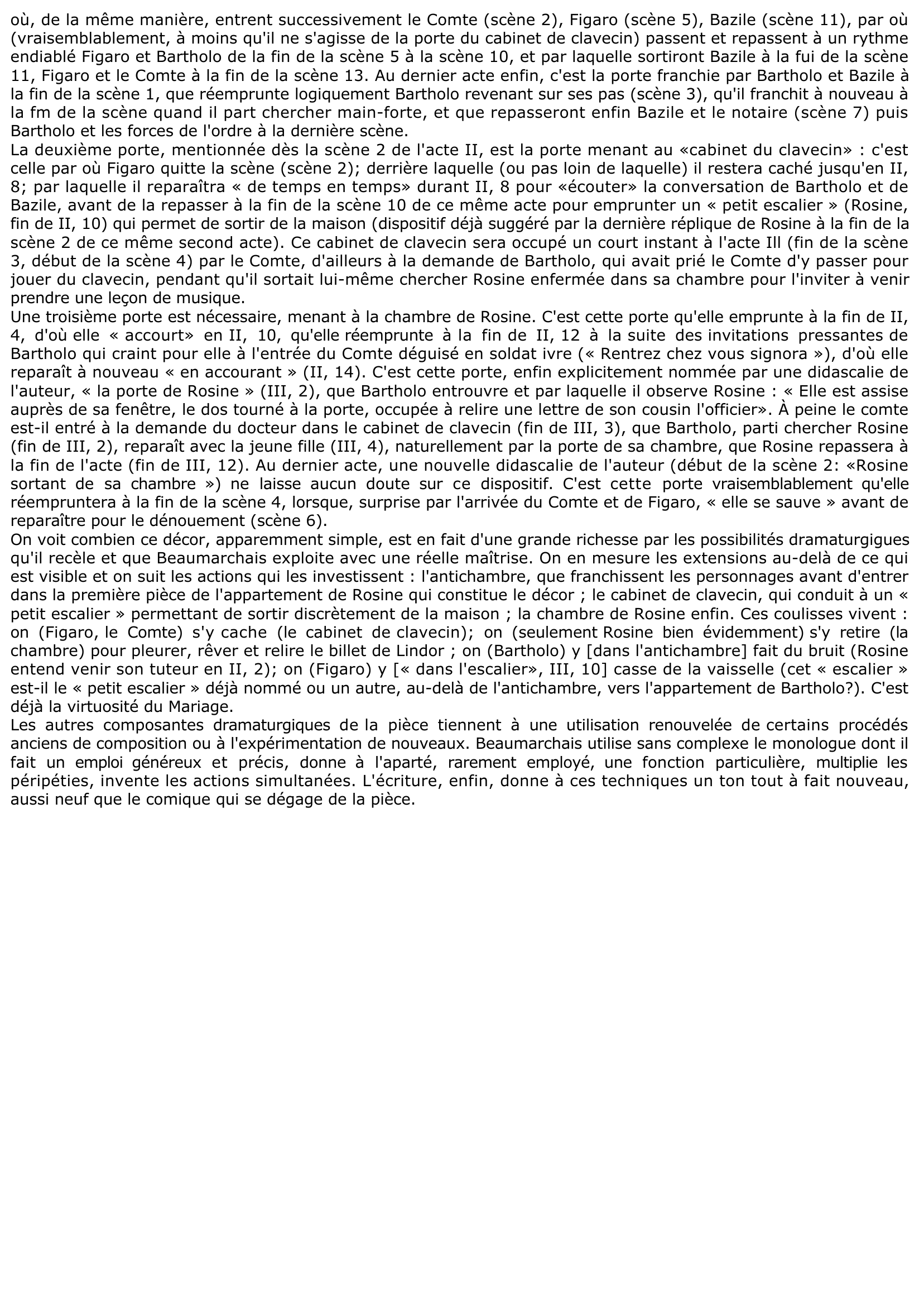 Prévisualisation du document L'UNITÉ DE TEMPS et DE LIEU du "Barbier de Séville" de Beaumarchais (commentaire)