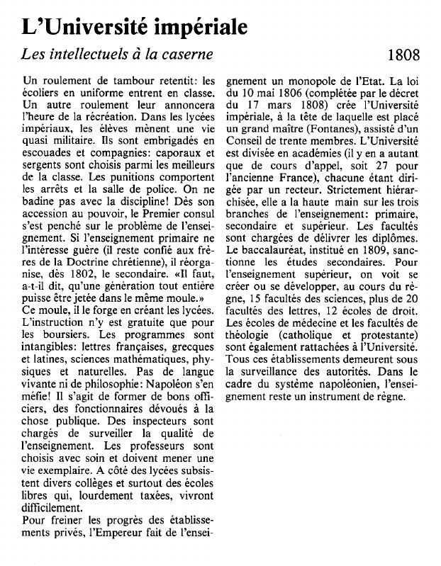 Prévisualisation du document L'Université impérialeLes intellectuels à la caserne.