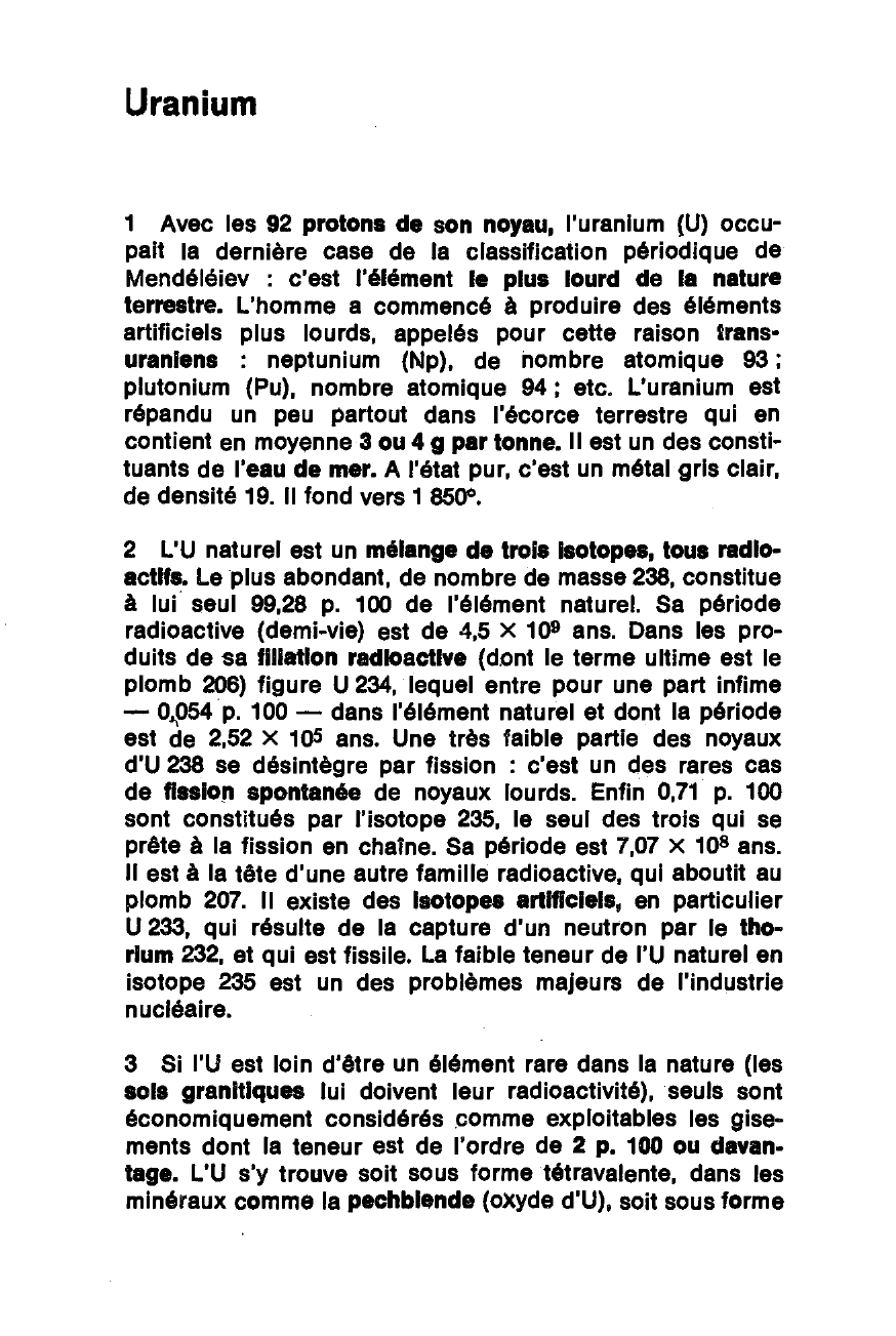 Prévisualisation du document L'Uranium