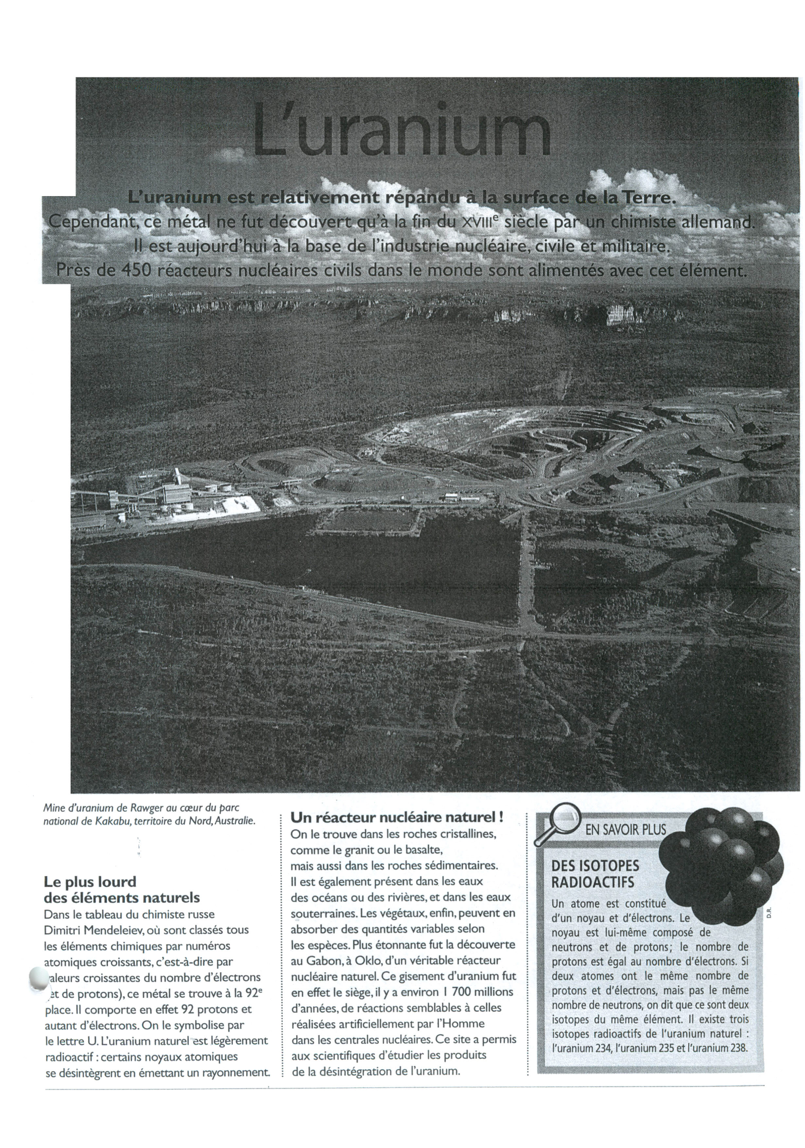 Prévisualisation du document L'Uranium et l'énergie nucléaire dans le monde (carte)