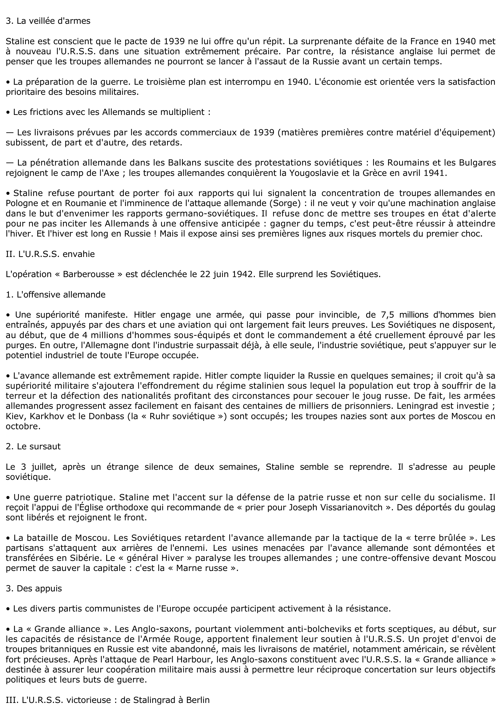 Prévisualisation du document L'U.R.S.S. dans la Seconde Guerre mondiale