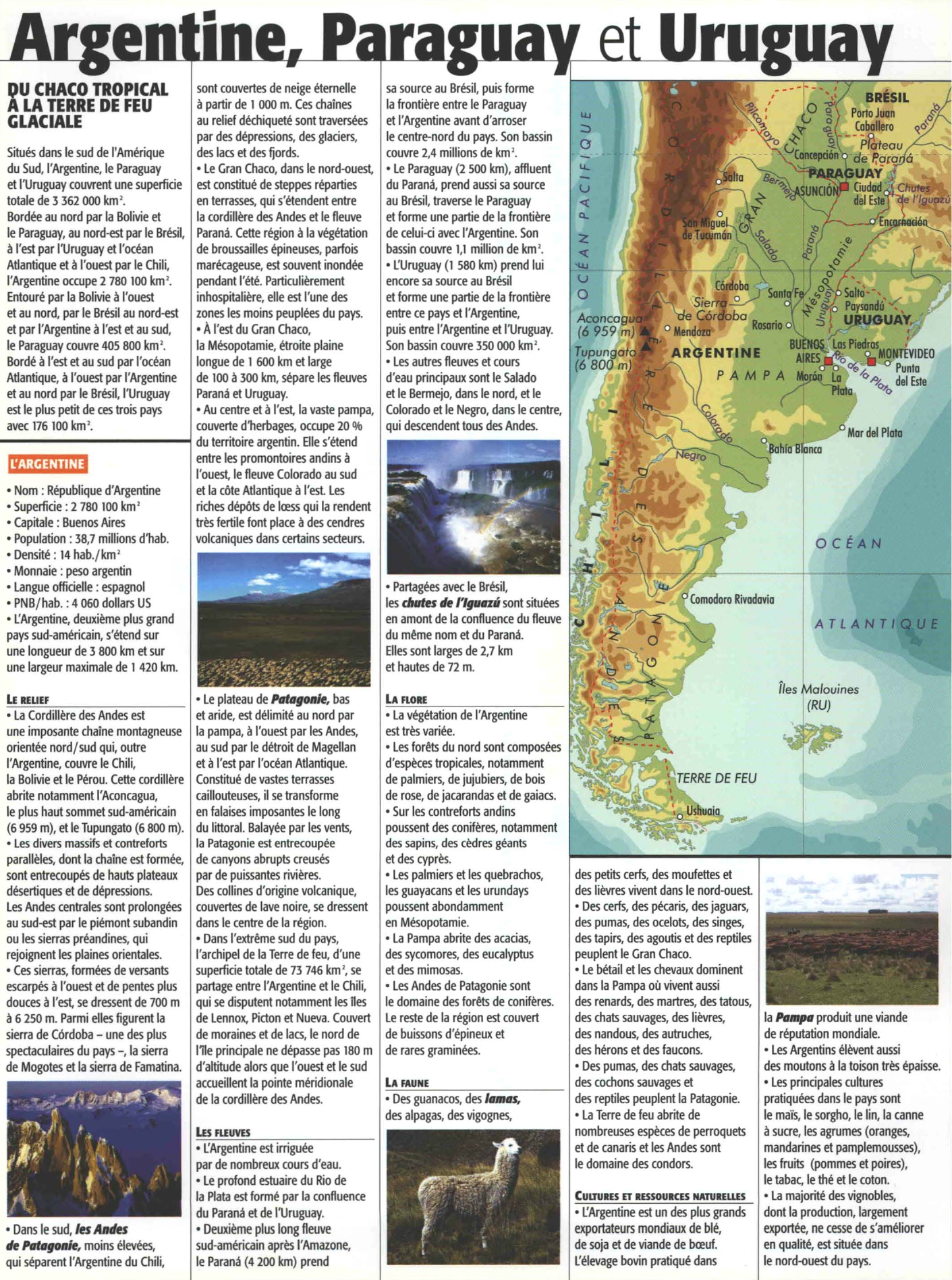 Prévisualisation du document L'Uruguay et le Paraguay (chriffres et carte)