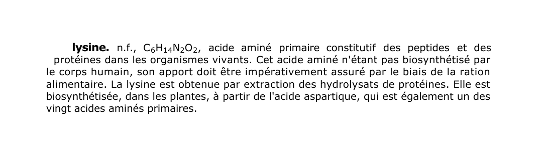 Prévisualisation du document lysine.