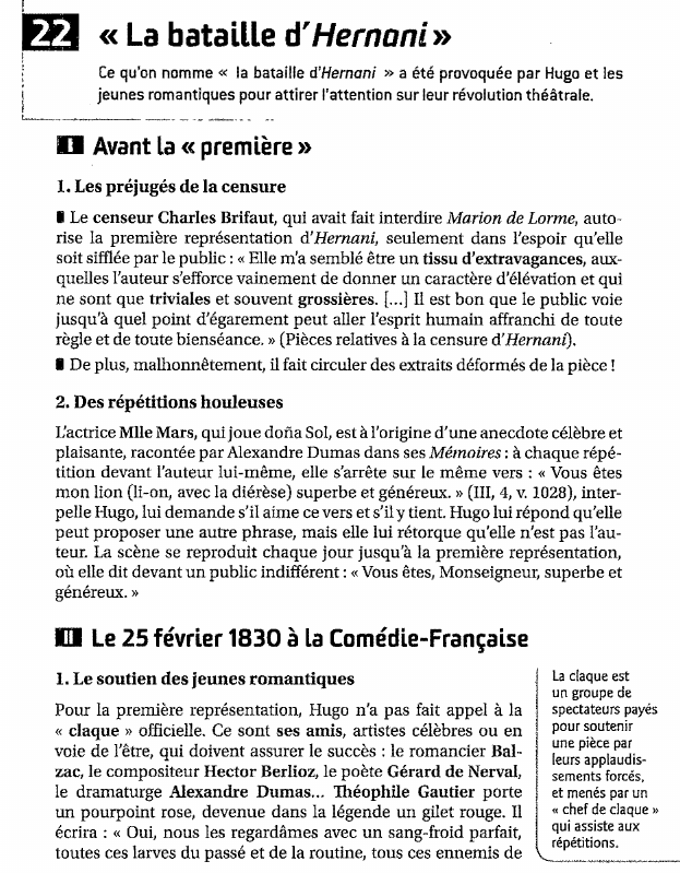 Prévisualisation du document m « La bataille d'Hernani»
1

1
'

Ce qu'on nomme « la bataille d'Hernani » a été provoquée par...