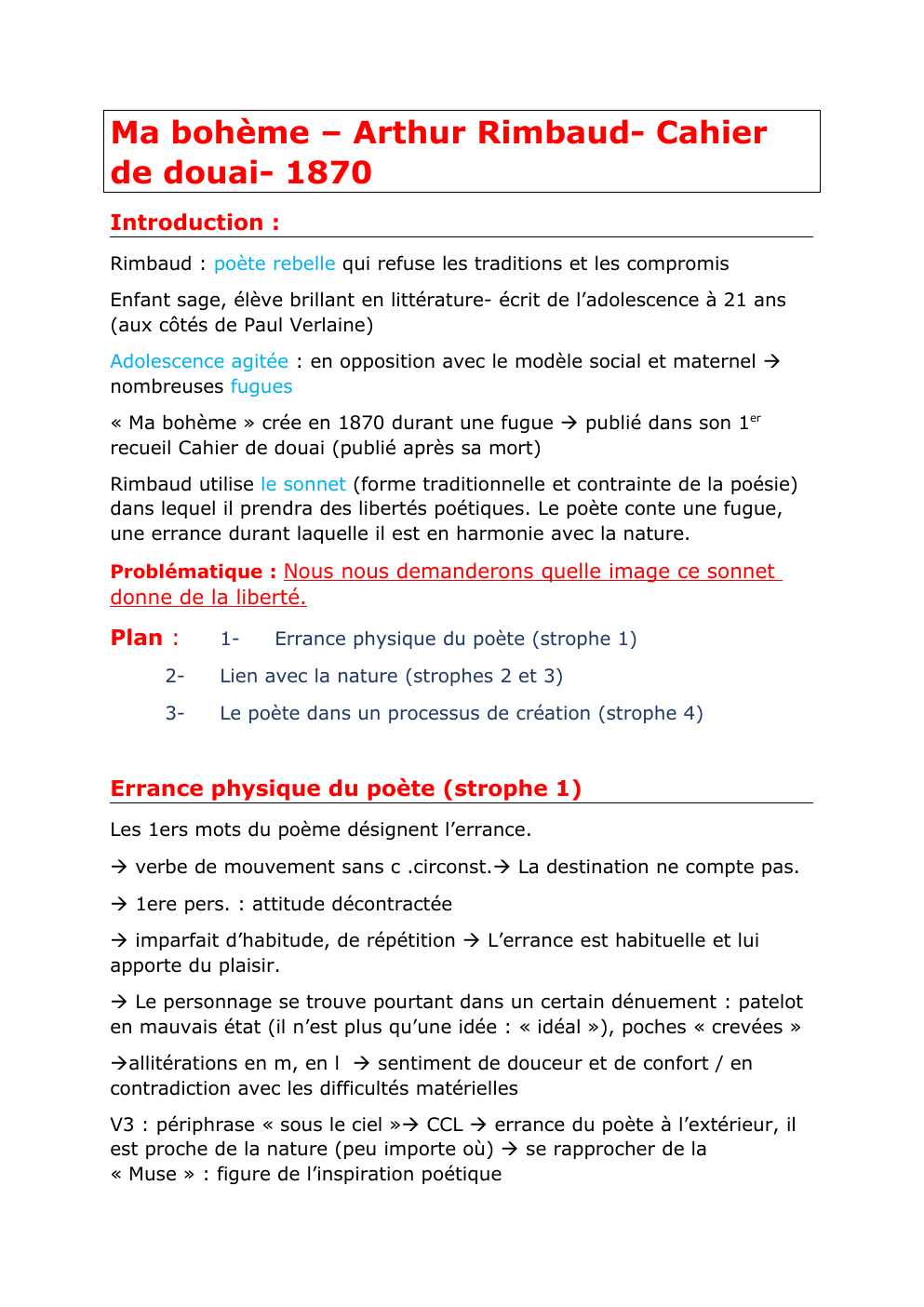 Prévisualisation du document Ma bohème Arthur Rimbaud