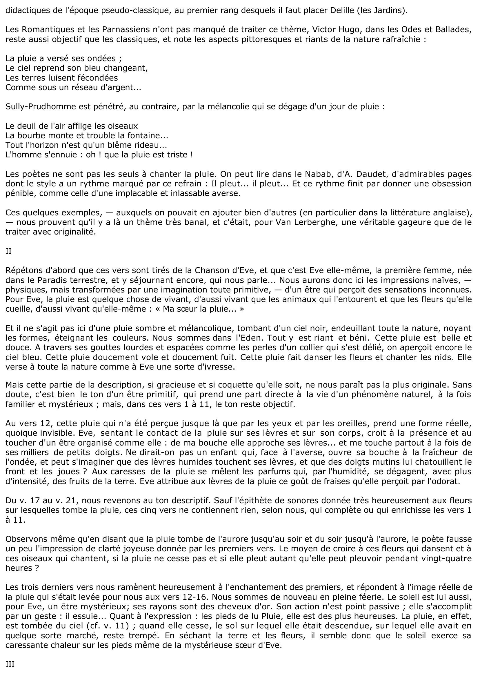 Prévisualisation du document MA SOEUR LA PLUIE... par Ch. Van Lerberghe