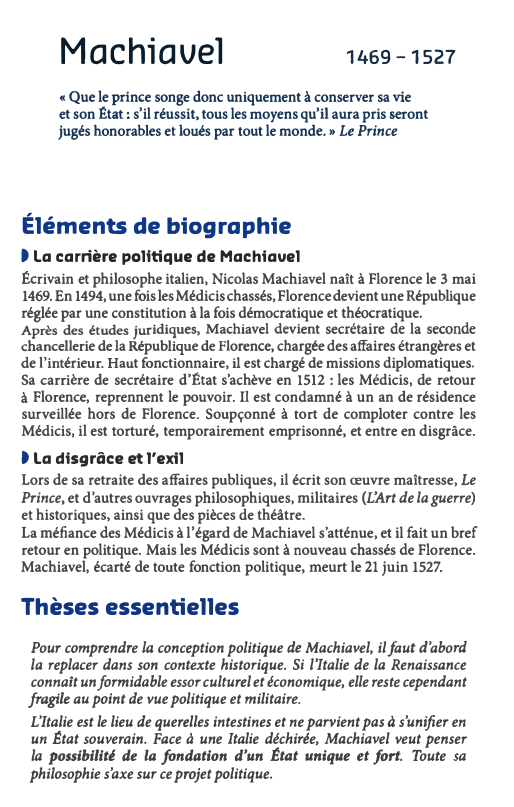 Prévisualisation du document Machiavel

1469-1527

« Que le prince songe donc uniquement à conserver sa vie
et son 2tat: s'il réussit, tous les...