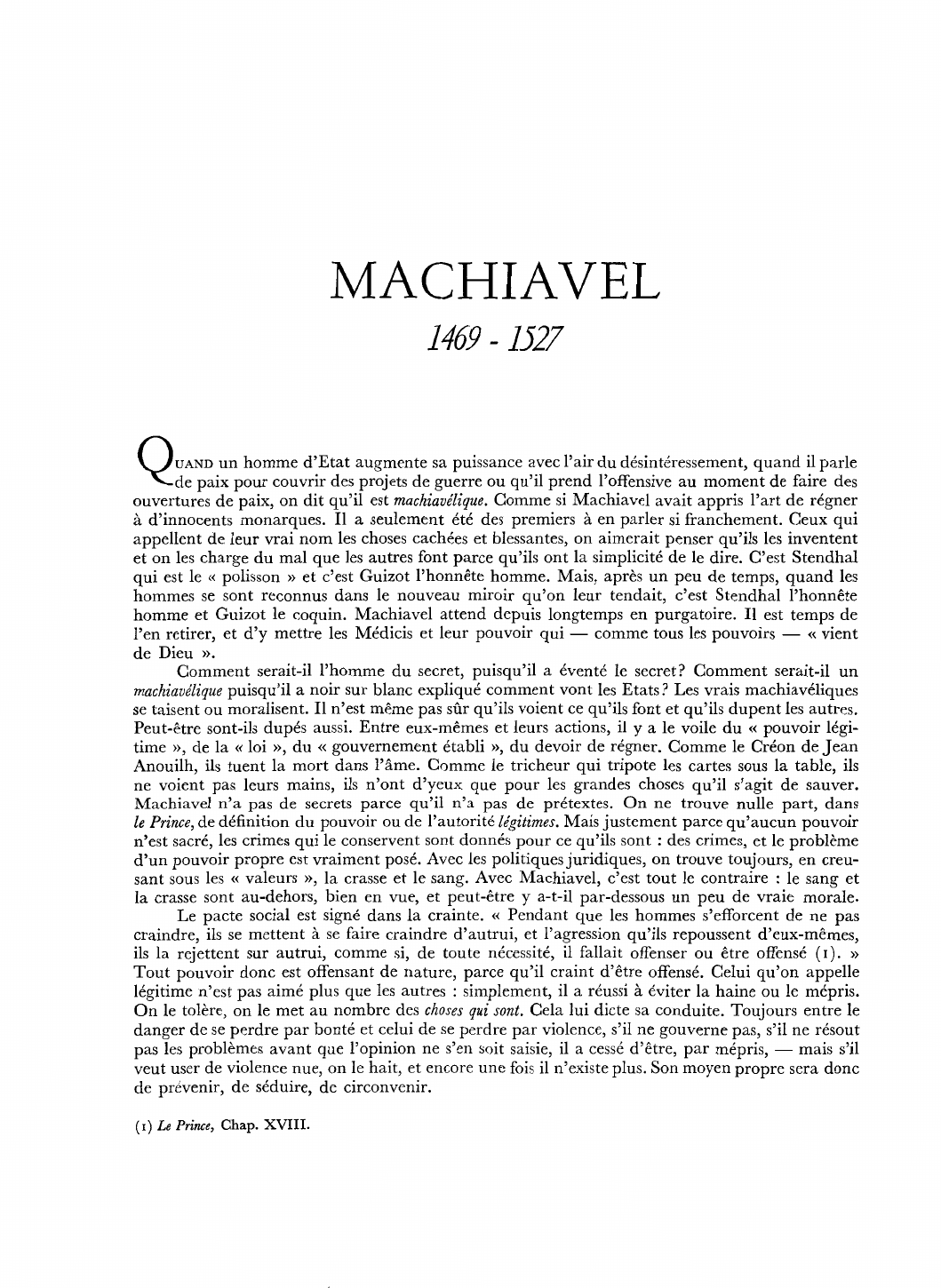 Prévisualisation du document MACHIAVEL