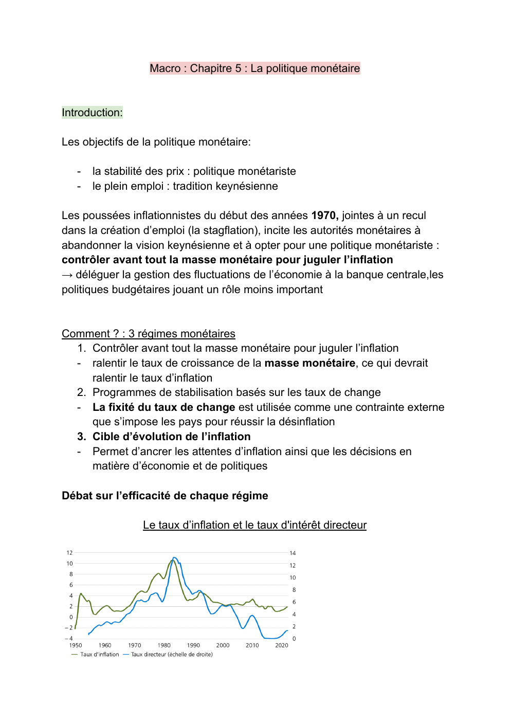 Prévisualisation du document Macro : Chapitre 5 : La politique monétaire