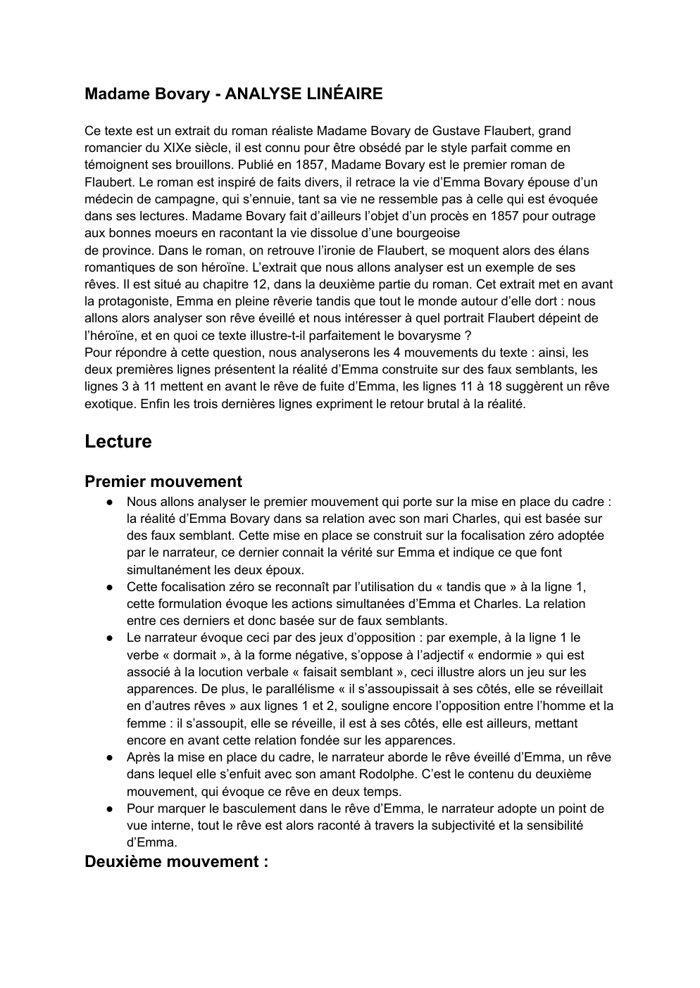 Prévisualisation du document Madame Bovary analyse linéaire - chapitre 12