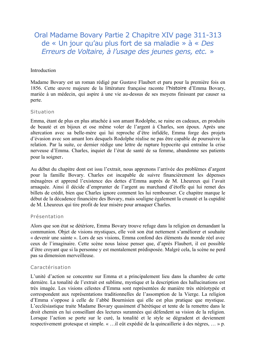 Prévisualisation du document Madame Bovary analyse linéaire pages 311-313