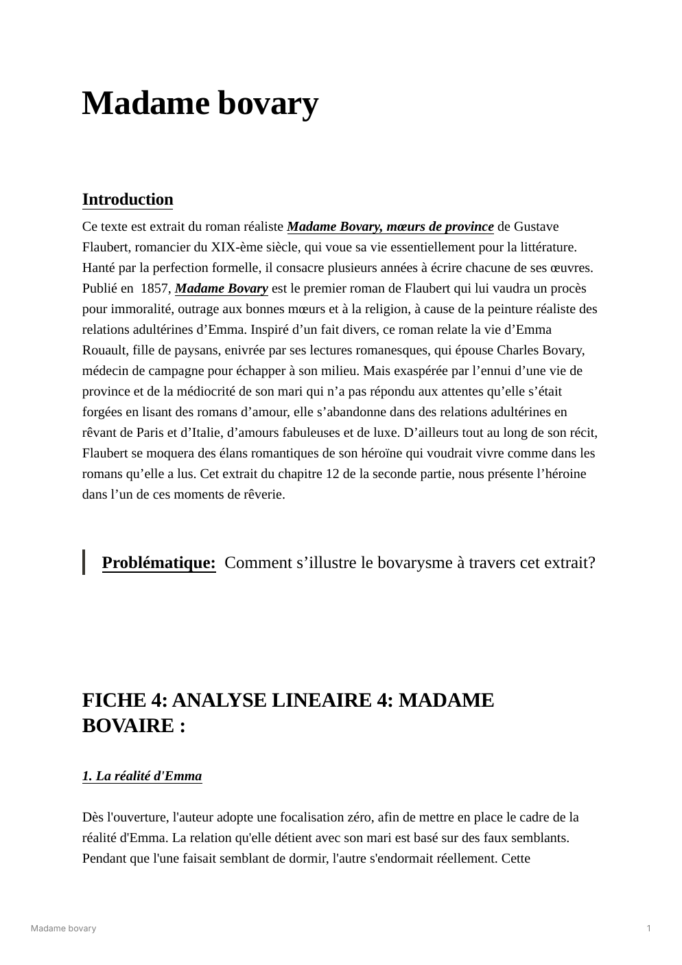 Prévisualisation du document Madame bovary: Comment s’illustre le bovarysme à travers cet extrait?