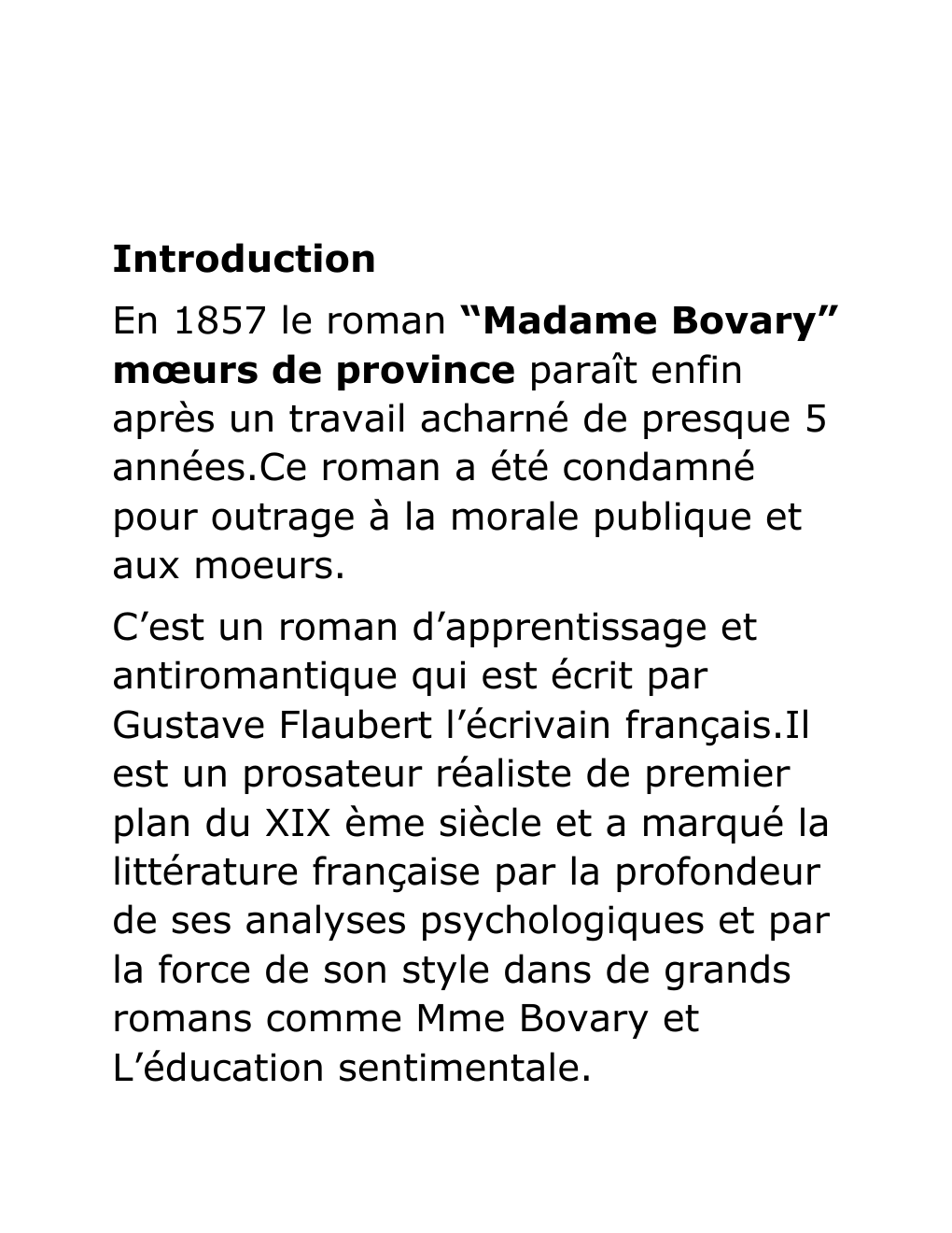 Prévisualisation du document Madame Bovary: les lectures d'Emma
