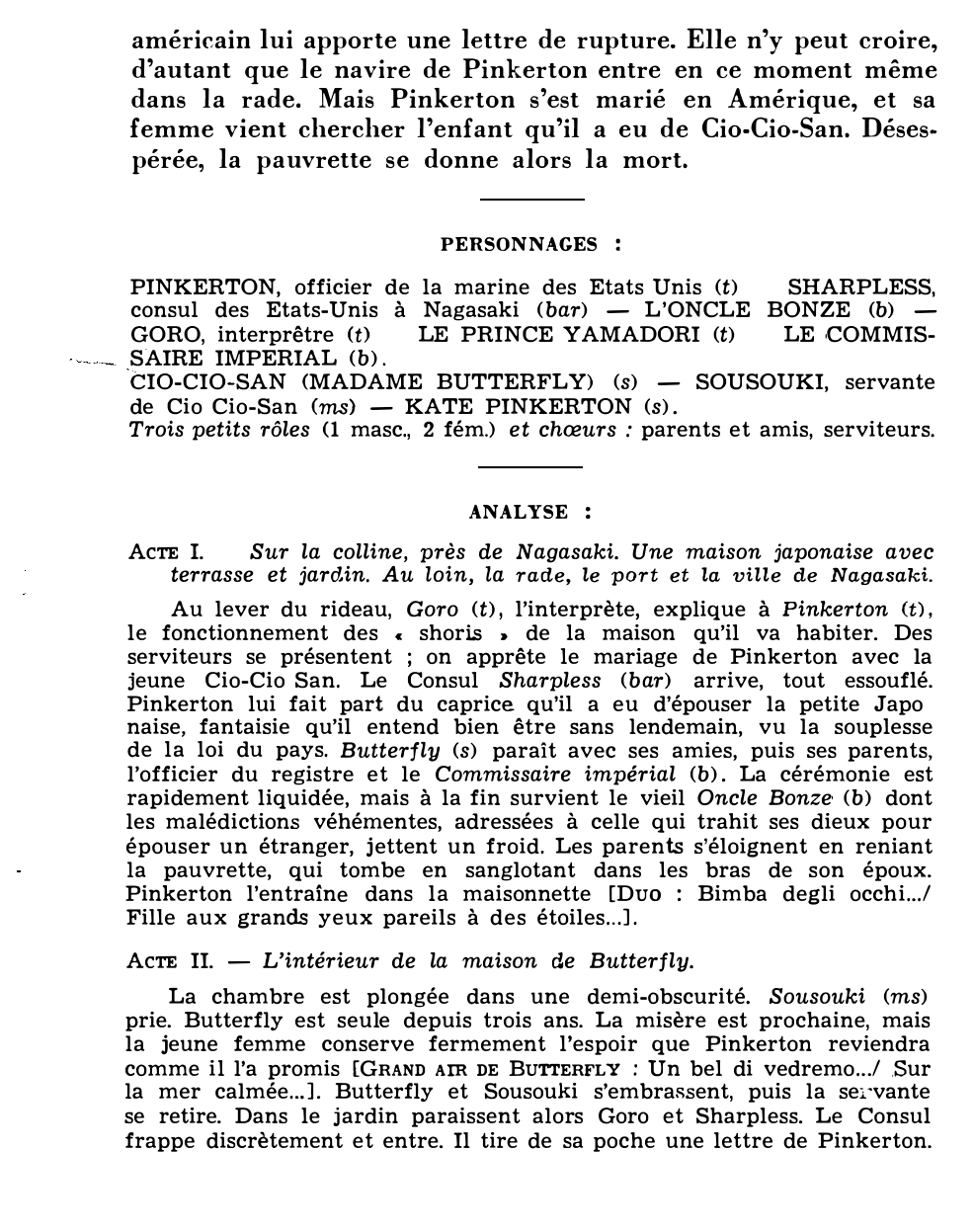 Prévisualisation du document MADAME BUTTERFLY de G. Puccini (résumé et analyse de l’œuvre – Répertoire lyrique)