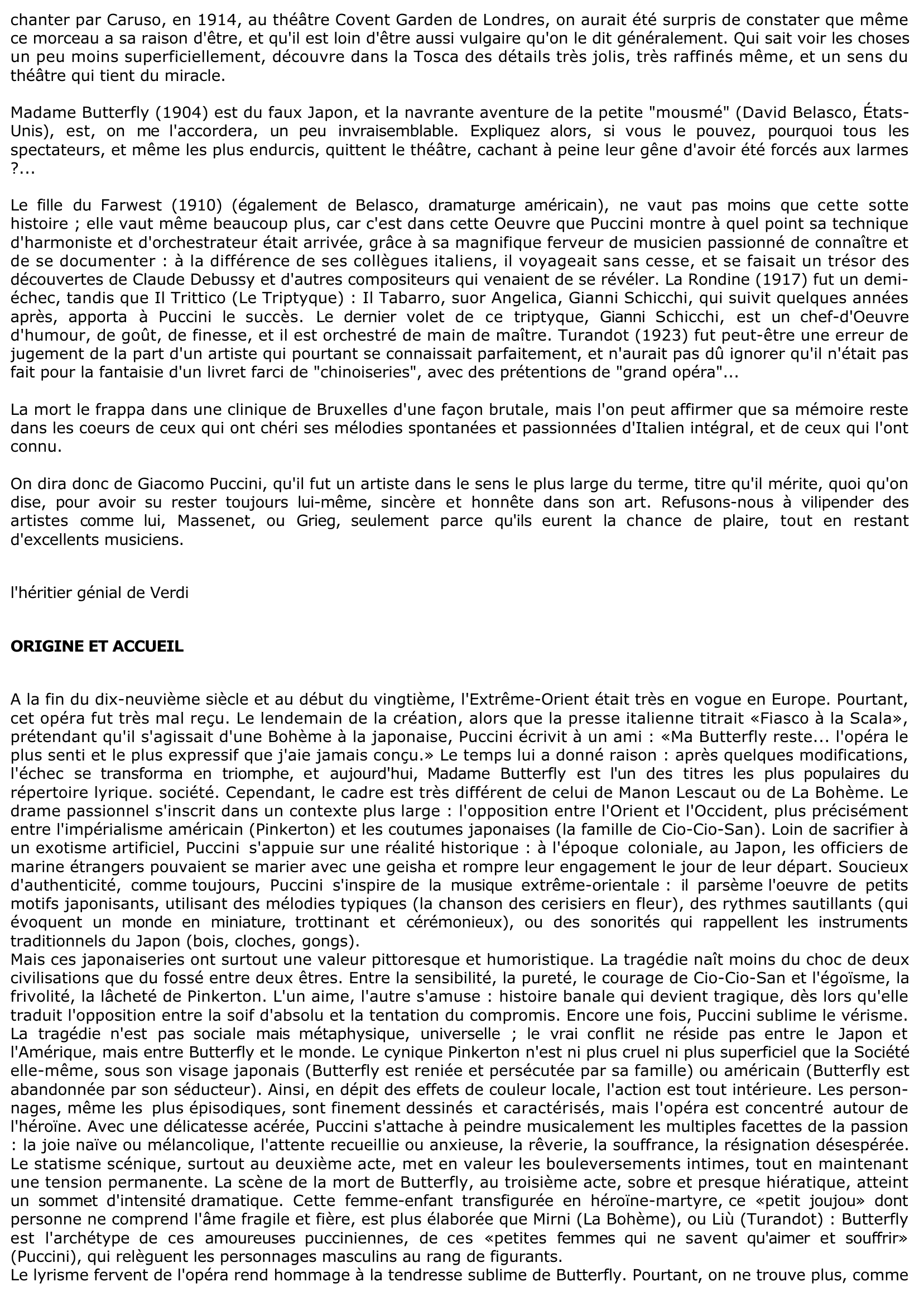 Prévisualisation du document MADAME BUTTERFLY de Giacomo PUCCINI