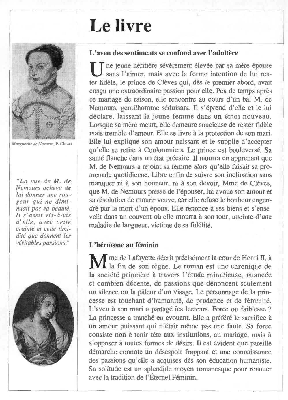 Prévisualisation du document Madame de LA FAYETTE : La Princesse de Clèves