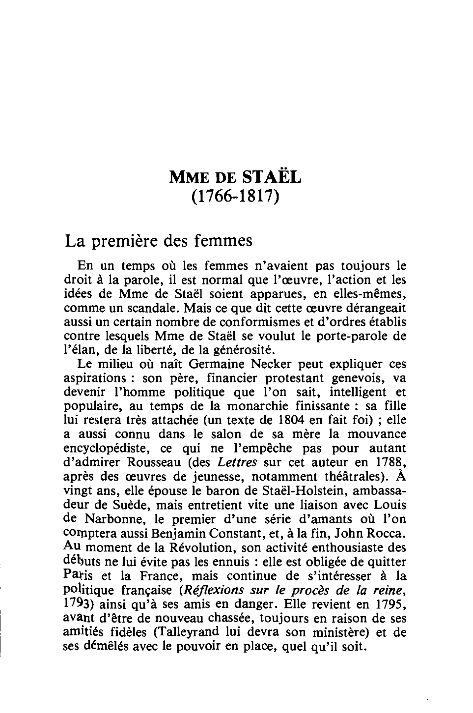 Prévisualisation du document Madame de Staël