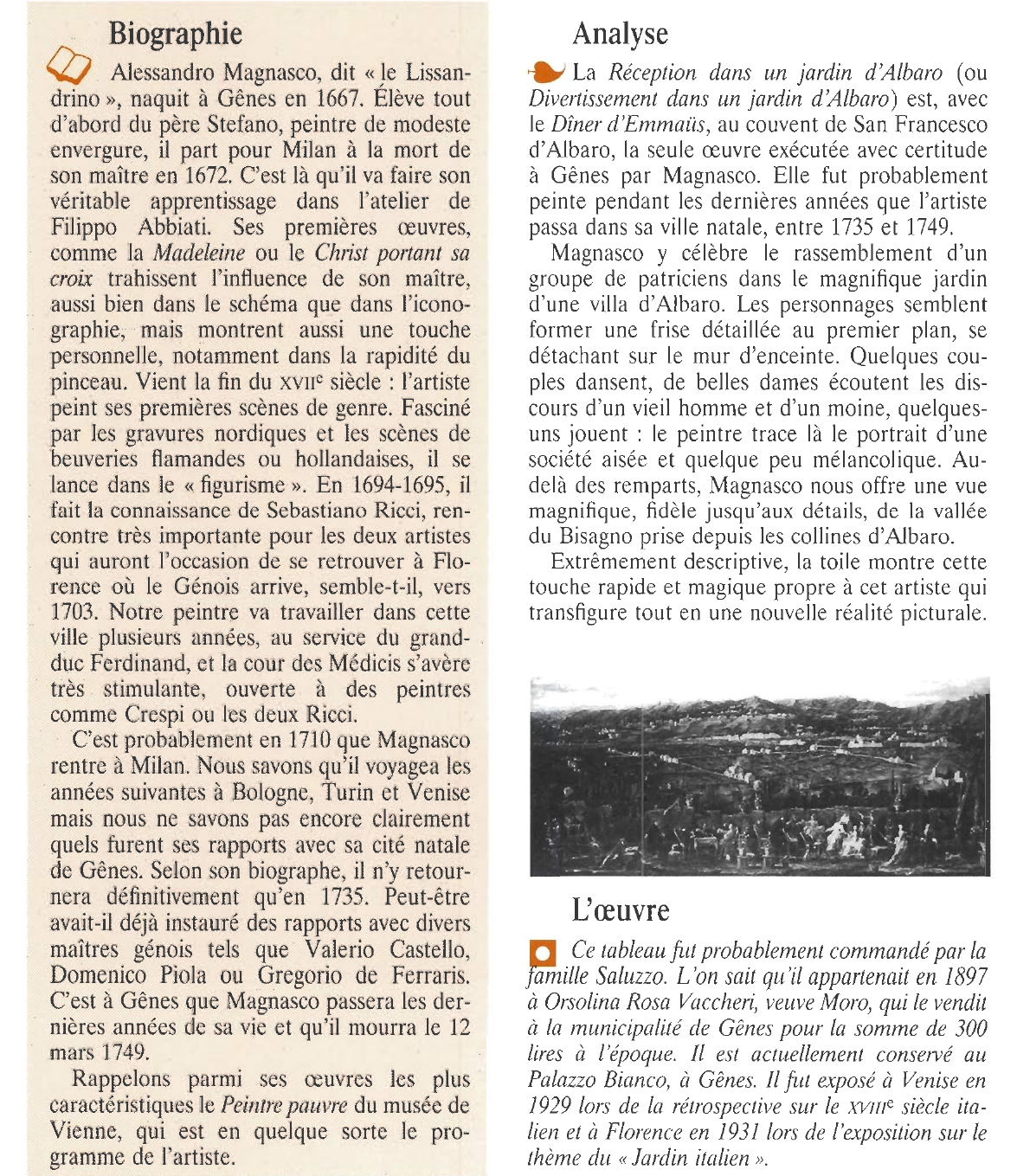 Prévisualisation du document MAGNASCO Alessandro : RÉCEPTION DANS UN JARDIN D'ALBARO