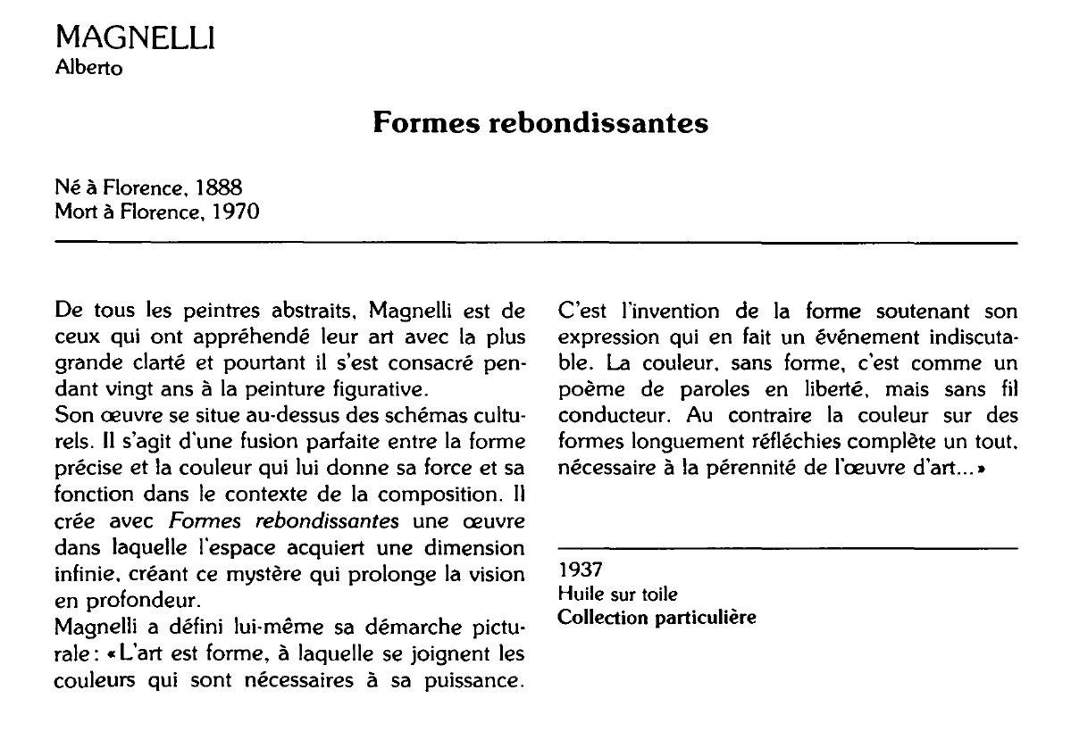 Prévisualisation du document MAGNELLI Alberto : Formes rebondissantes