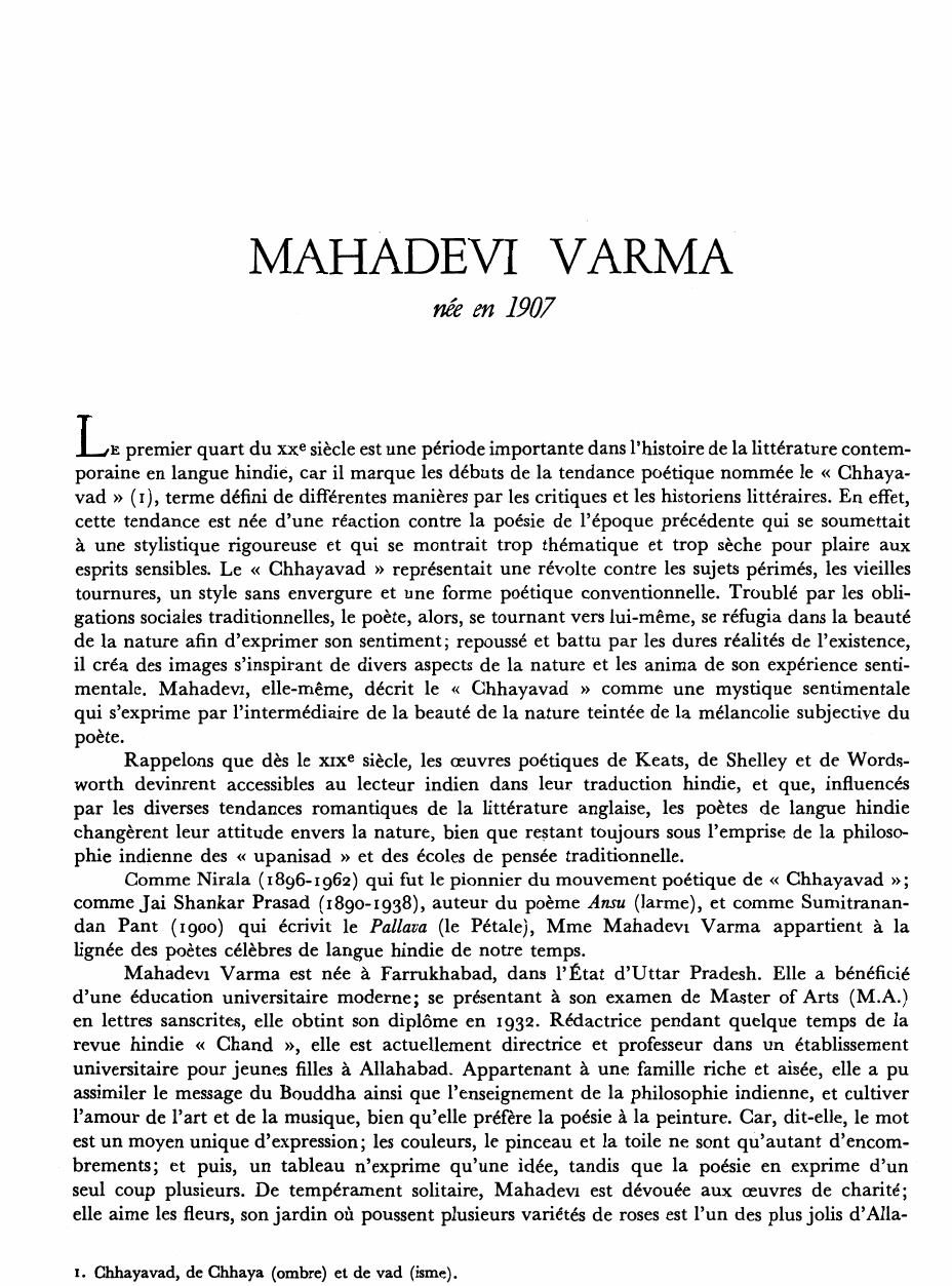 Prévisualisation du document MAHADEVI VARMA
