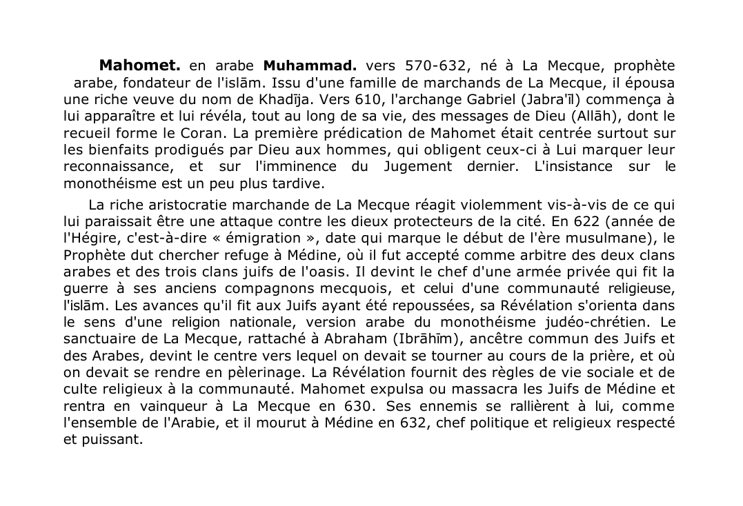 Prévisualisation du document Mahomet.