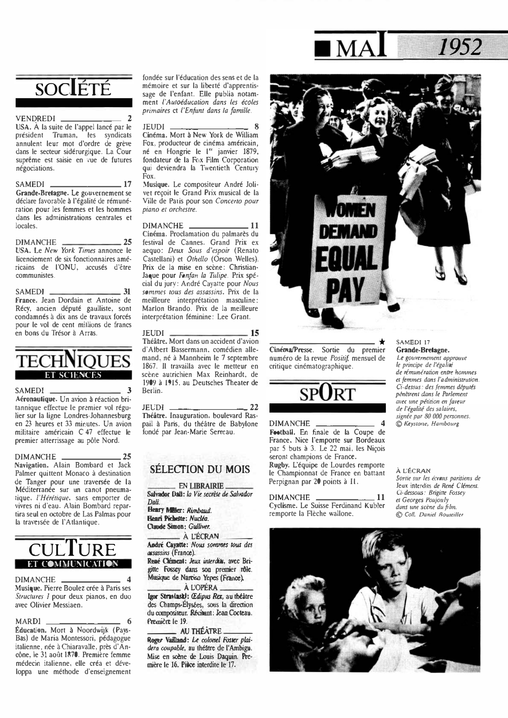 Prévisualisation du document ■ maI 1952 dans le monde (histoire chronologique)