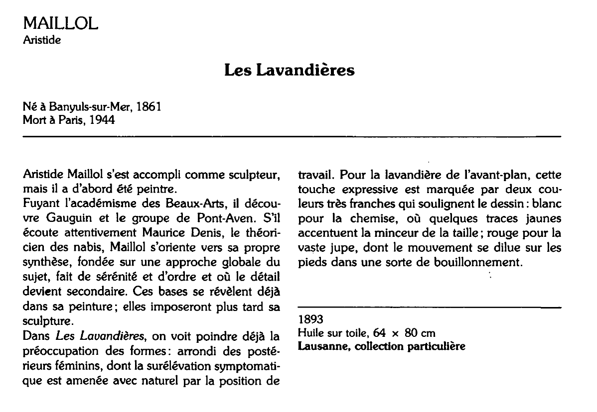 Prévisualisation du document MAILLOL Aristide : Les Lavandières