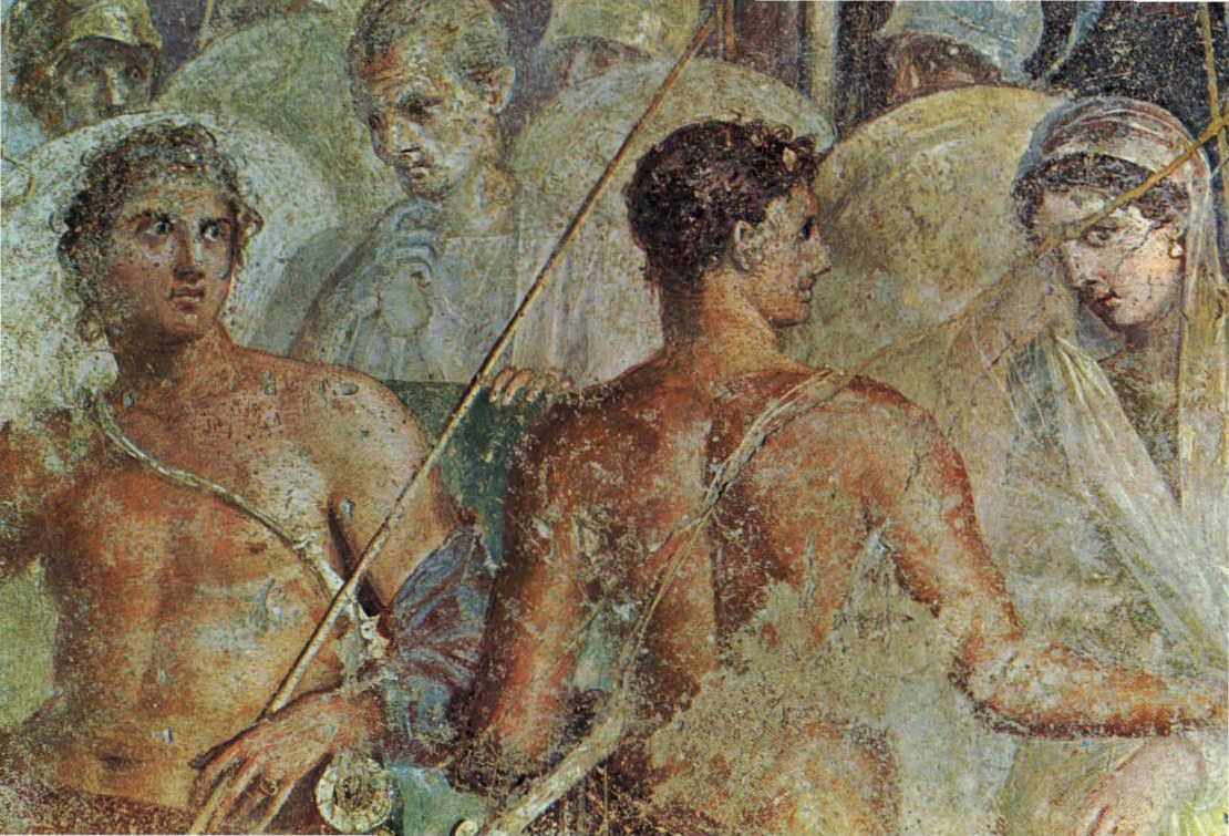 Prévisualisation du document Maison du
POÈTE TRAGIQUE
(Pompéi):
La Remise de Briséis en présence d'Achille.