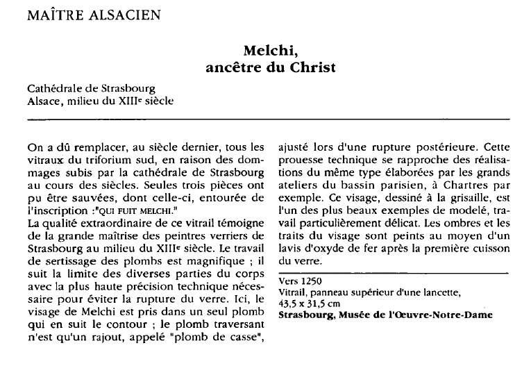 Prévisualisation du document MAÎTRE ALSACIEN:Melchi,ancêtre du Christ (analyse).