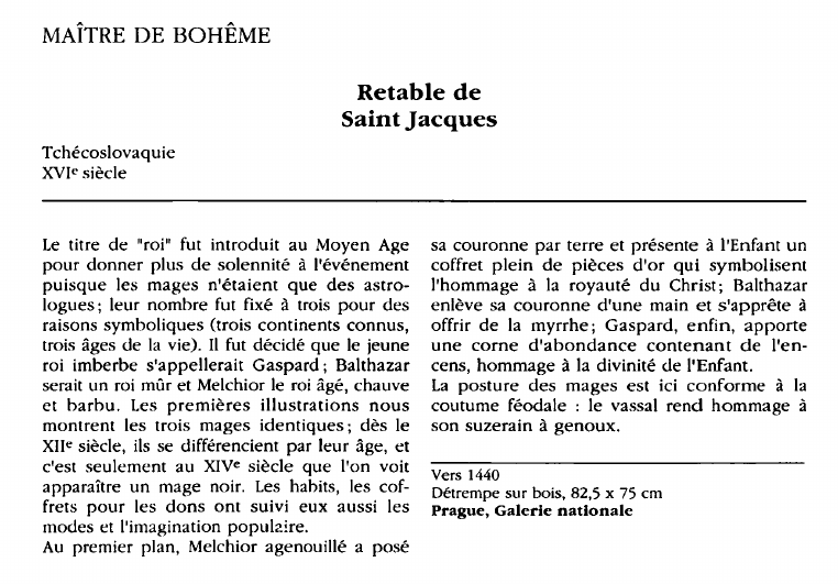 Prévisualisation du document MAÎTRE DE BOHÊME:Retable deSaint Jacques(analyse).