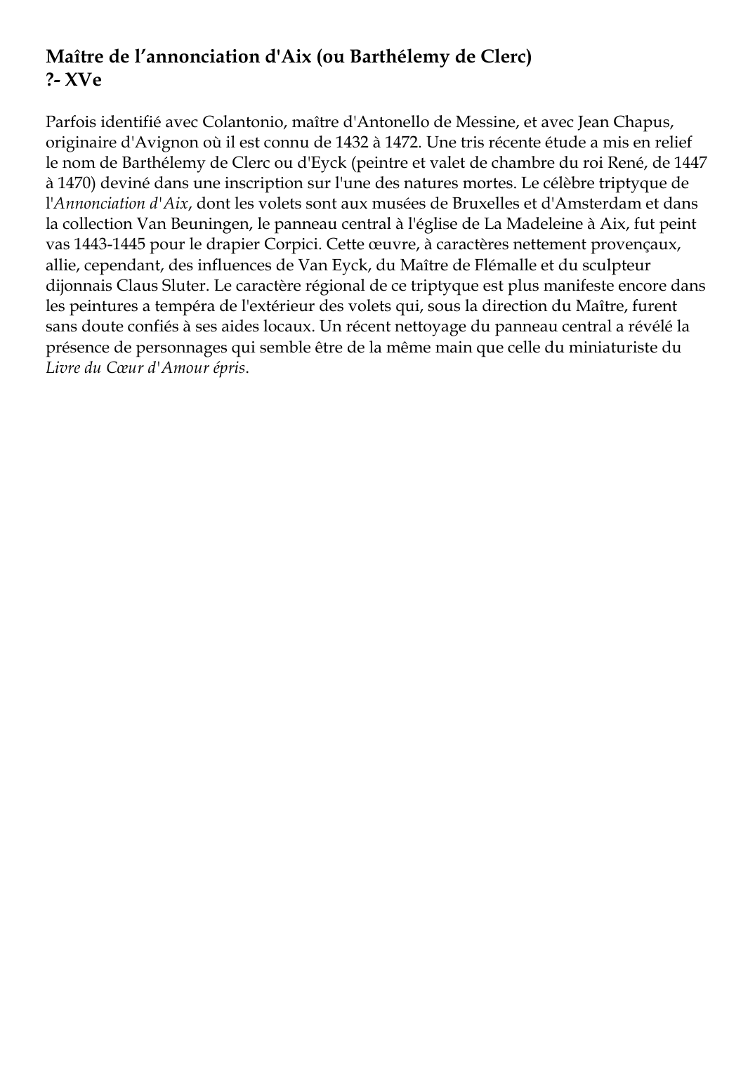 Prévisualisation du document Maître de l'annonciation d'Aix (ou Barthélemy de Clerc)?