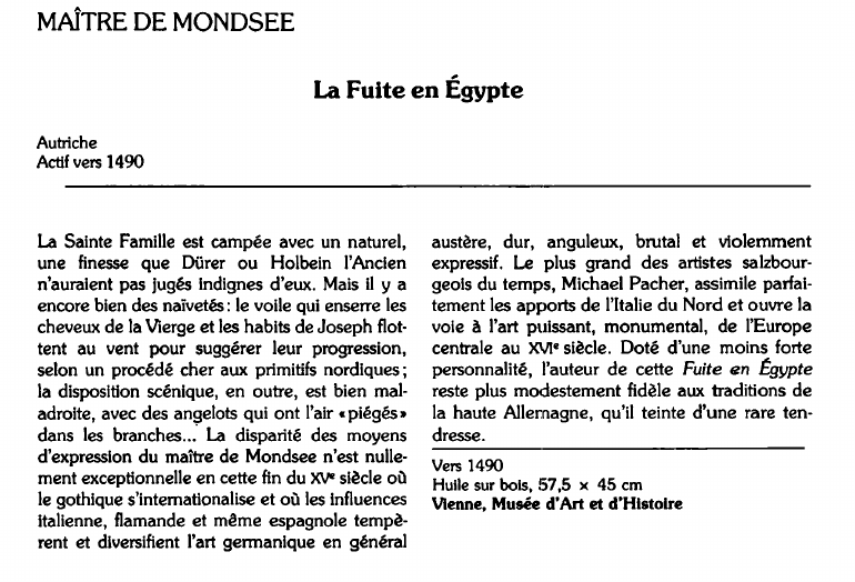 Prévisualisation du document MAÎTRE DE MONDSEE:La Fuite en Égypte (analyse du tableau).