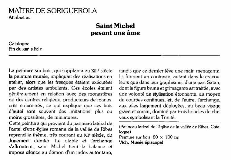 Prévisualisation du document MAÎTRE DE SORIGUEROLA:Saint Michel pesant une âme.