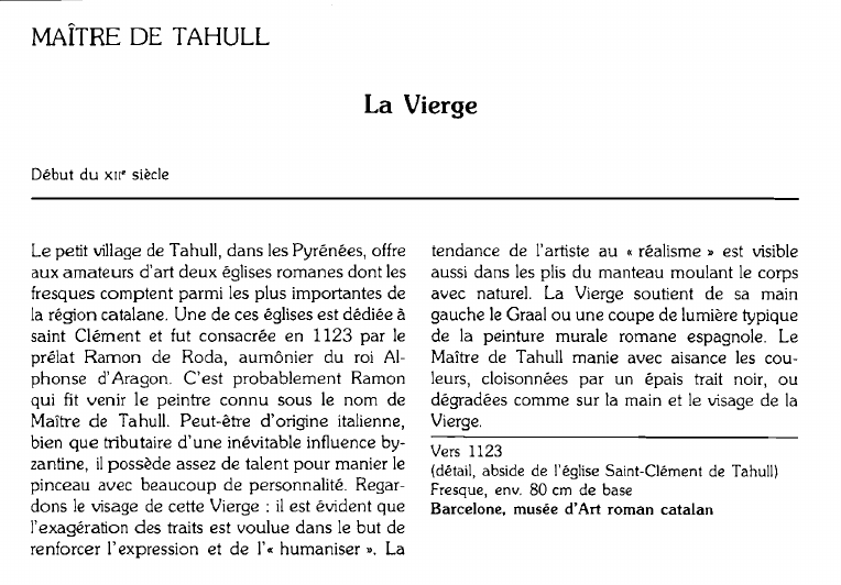 Prévisualisation du document MAÎTRE DE TAHULL:La Vierge.