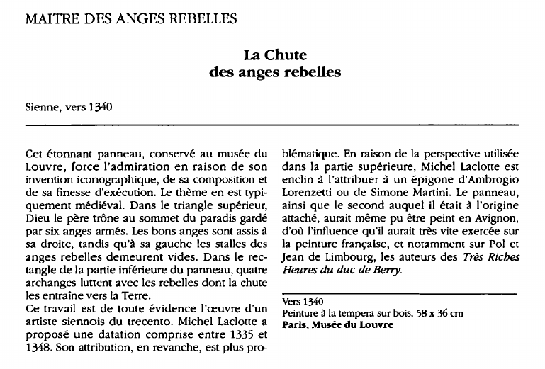 Prévisualisation du document MAITRE DES ANGES REBELLES:La Chutedes anges rebelles (analyse du tableau).