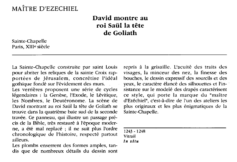Prévisualisation du document MAÎTRE D'EZECHIEL:David montre auroi Saül la têtede Goliath (analyse).