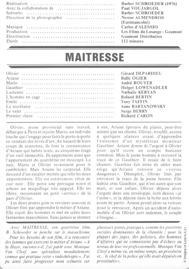 Prévisualisation du document MAITRESSE