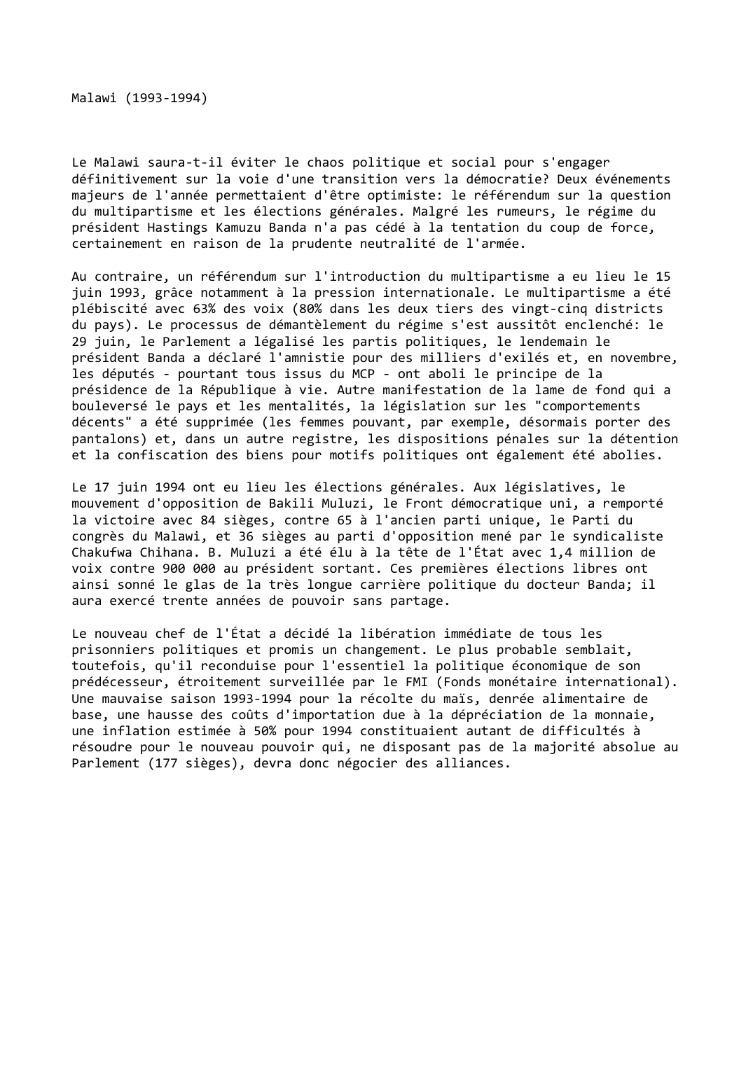 Prévisualisation du document Malawi (1993-1994)