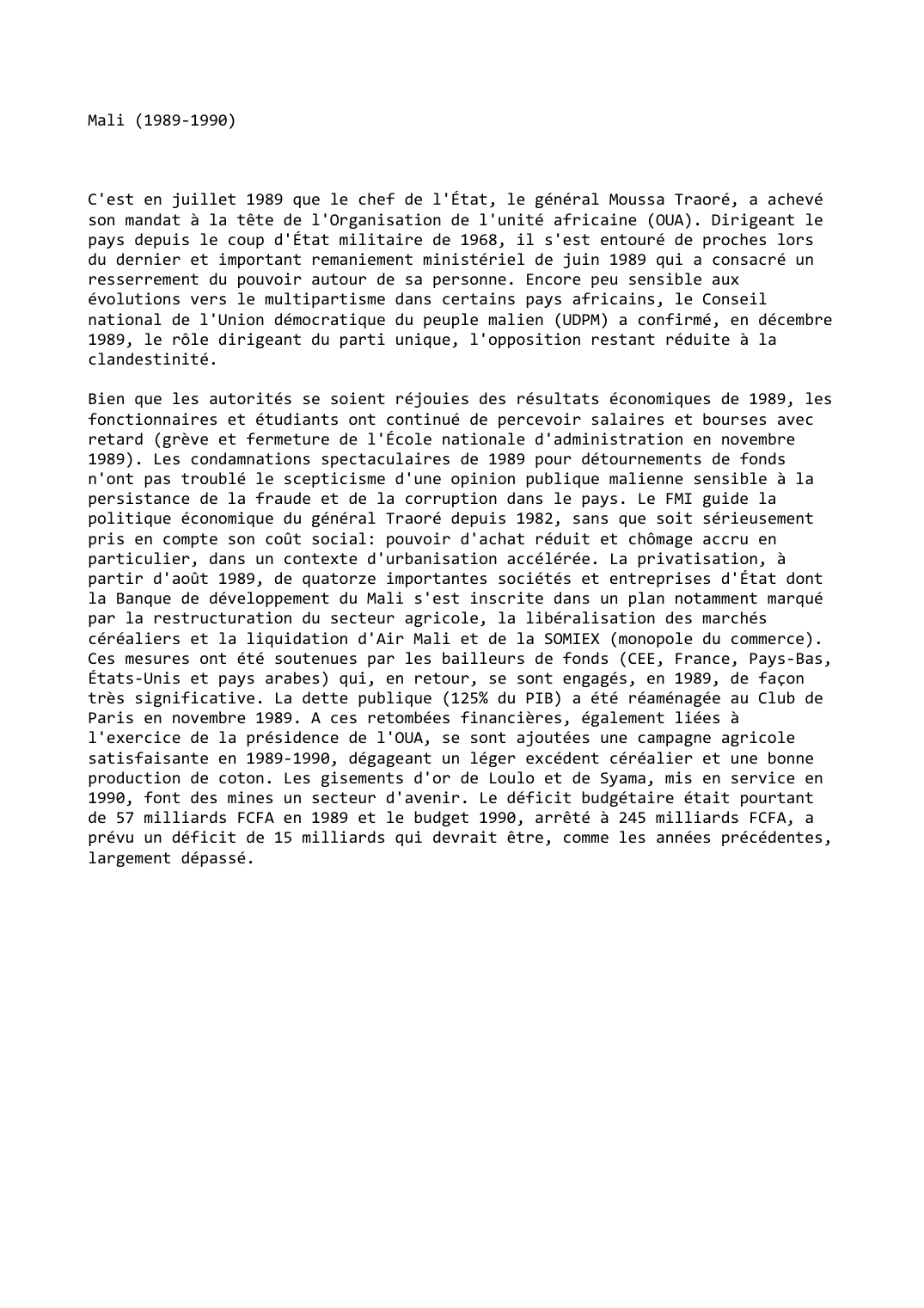 Prévisualisation du document Mali (1989-1990)