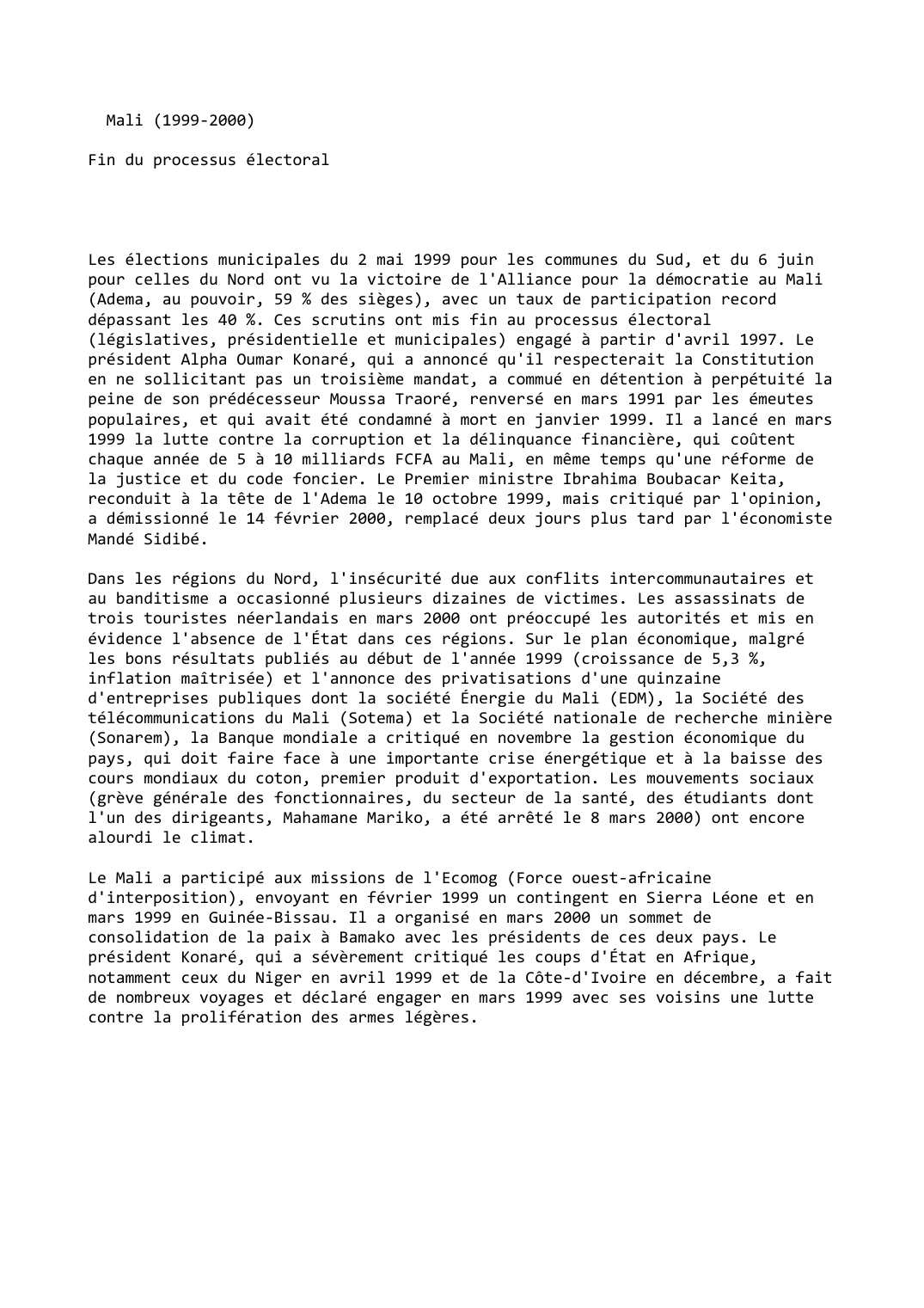 Prévisualisation du document Mali (1999-2000)