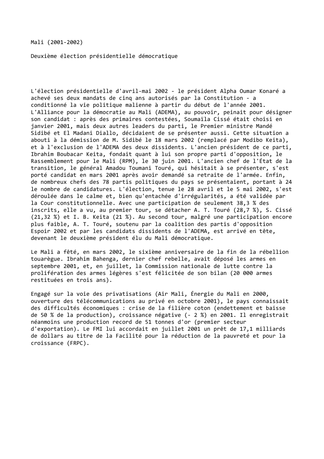 Prévisualisation du document Mali (2001-2002)